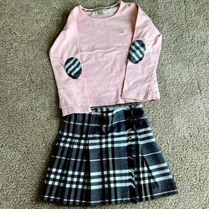 Burberry skirt and matching top set. Size 6 girls.